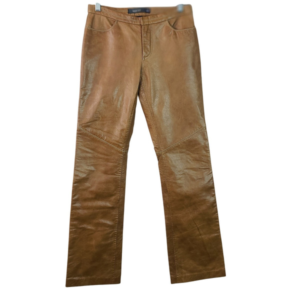 Gap Caramel Leather Mid Rise Bootcut Vintage Jeans Pants Slacks 2 27 x 30 - Picture 1 of 8